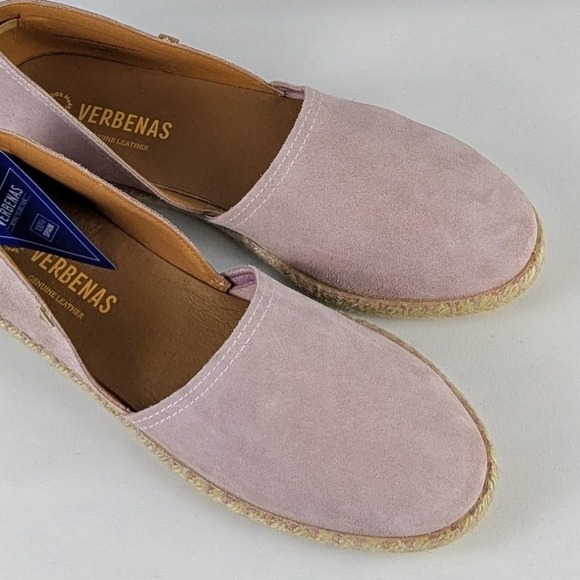 Verbenas Espadrilles Carmen Suede Leather Closed Toe Antique Blush EU42 11 NWT - Picture 7 of 16